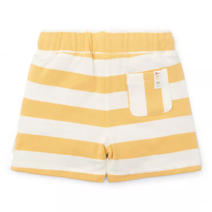 Pantaloni scurti din bumbac organic - Sunny Yellow Stripes - Little Dutch