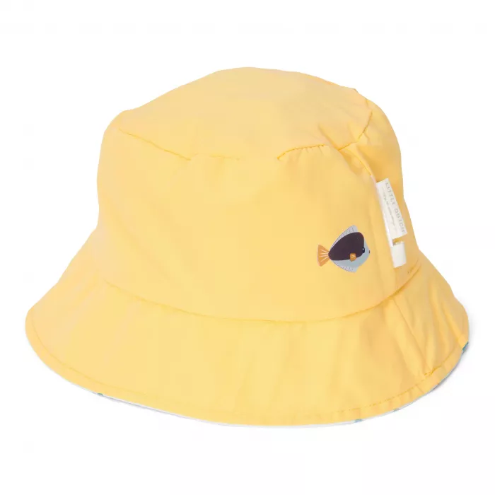 Palarie reversibila cu protectie UV 50+ - Honey Yellow / Ocean Treasures - Little Dutch