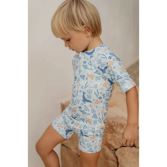 Tricou cu protectie UV 50+ - Ocean Dreams Blue - Little Dutch