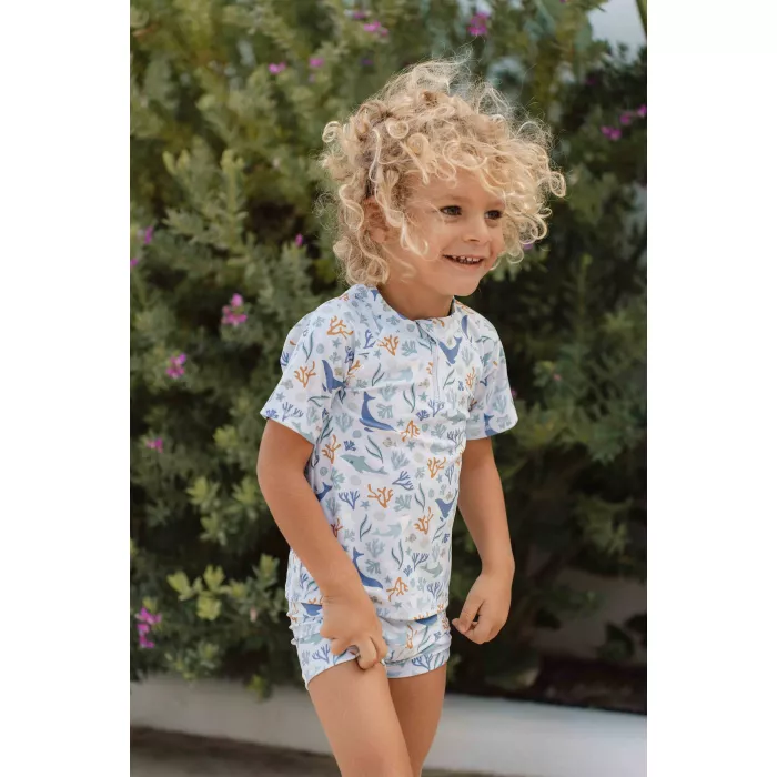 Tricou cu protectie UV 50+ - Ocean Dreams Blue - Little Dutch