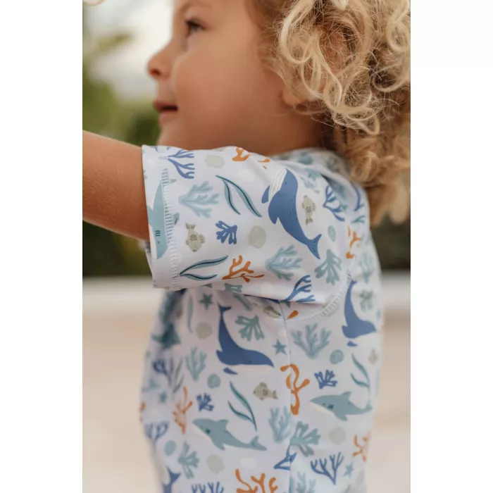 Tricou cu protectie UV 50+ - Ocean Dreams Blue - Little Dutch