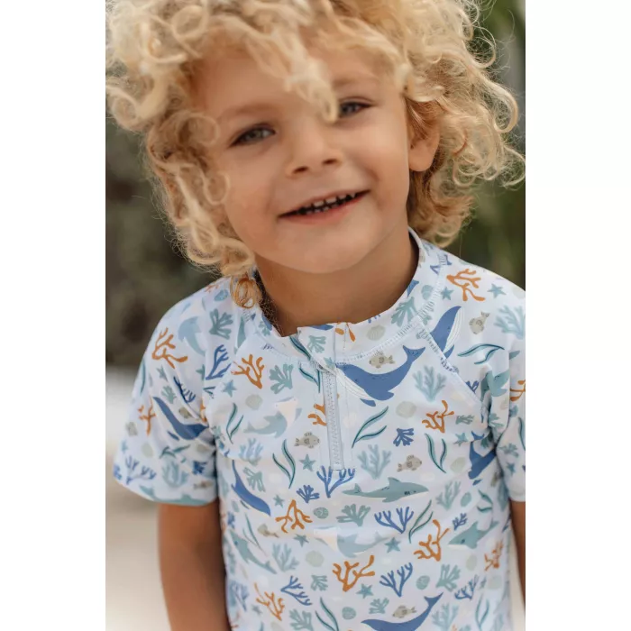 Tricou cu protectie UV 50+ - Ocean Dreams Blue - Little Dutch