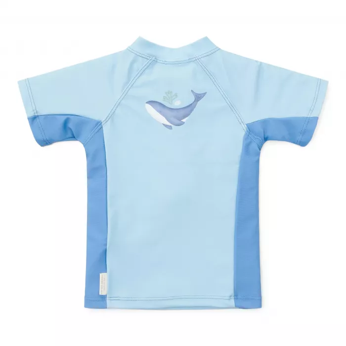 Tricou cu protectie UV 50+ - Blue Wale - Little Dutch