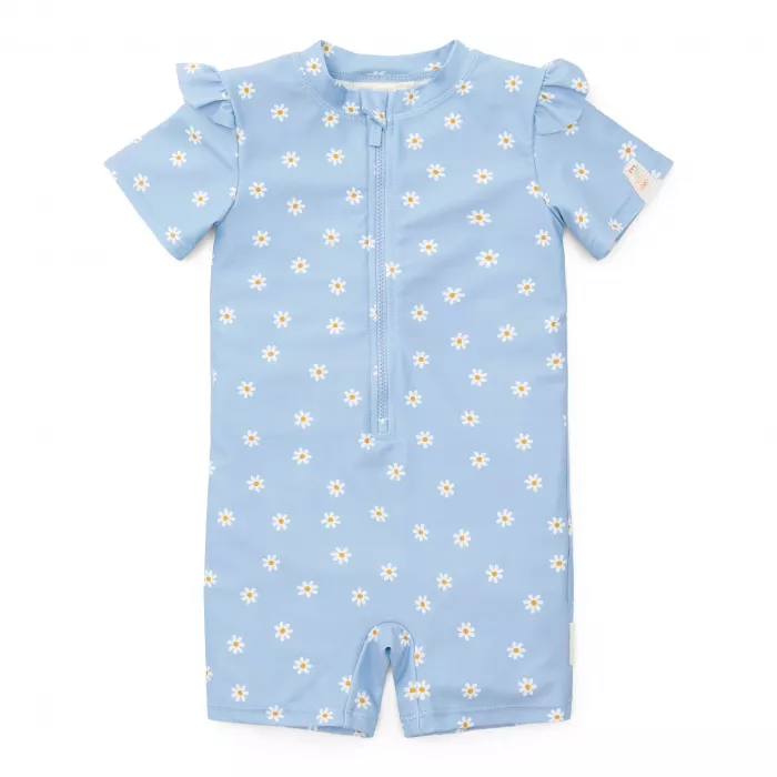 Costum de baie intreg cu protectie UV 50+ - Daisies Blue - Little Dutch