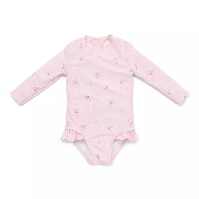 Costum de baie cu maneca lunga cu protectie UV 50+ - Rosy Meadows - Little Dutch