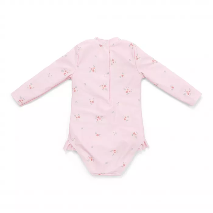 Costum de baie cu maneca lunga cu protectie UV 50+ - Rosy Meadows - Little Dutch