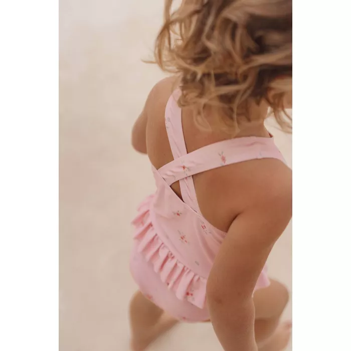 Costum de baie intreg fara maneci cu protectie UV 50+ - Rosy Meadows - Little Dutch