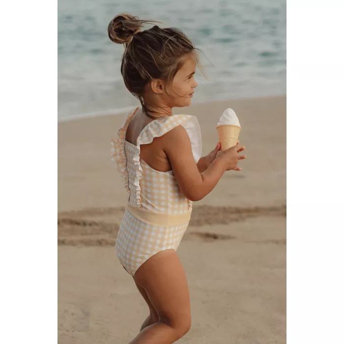 Costum de baie intreg fara maneci cu protectie UV 50+ - Sunshine Checks - Little Dutch