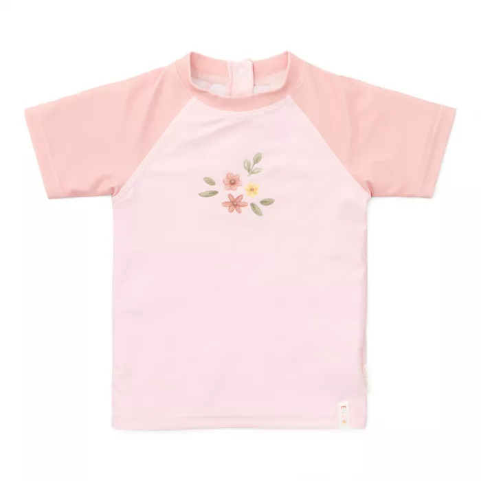 Tricou cu protectie UV 50+ - Flower Pink - Little Dutch