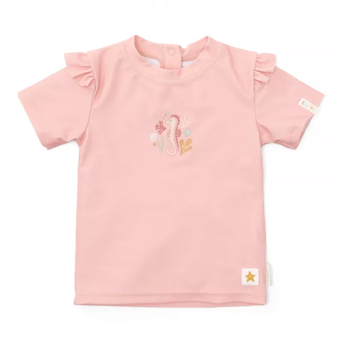 Tricou cu protectie UV 50+ - Seahorse Pink - Little Dutch