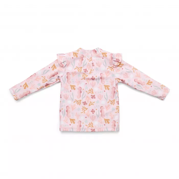 Bluza cu maneca lunga cu protectie UV 50+ - Ocean Dreams Pink - Little Dutch