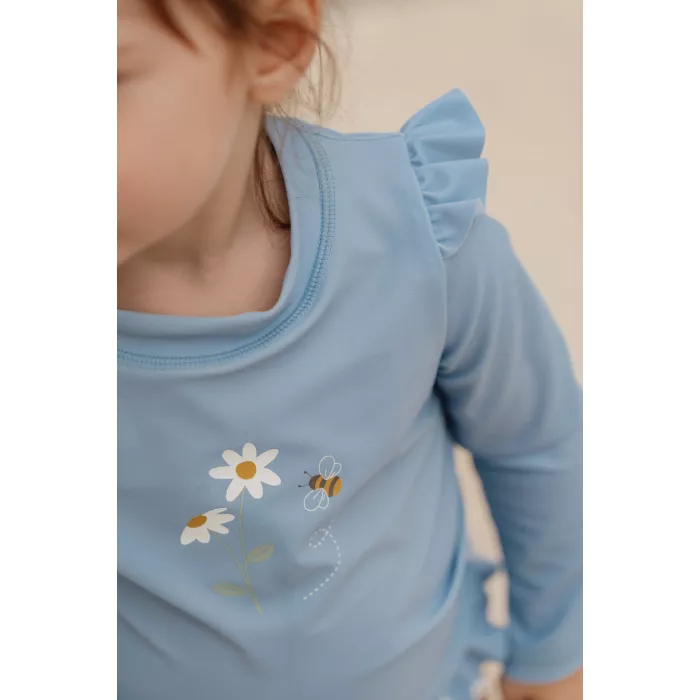 Bluza cu maneca lunga cu protectie UV 50+ - Daisies Blue - Little Dutch