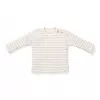 Bluza cu maneca lunga din bumbac organic - Stripe Sand/White - Little Dutch