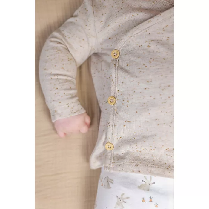 Cardigan din bumbac organic pentru bebelusi - Nappy Sand - Baby Bunny - Little Dutch