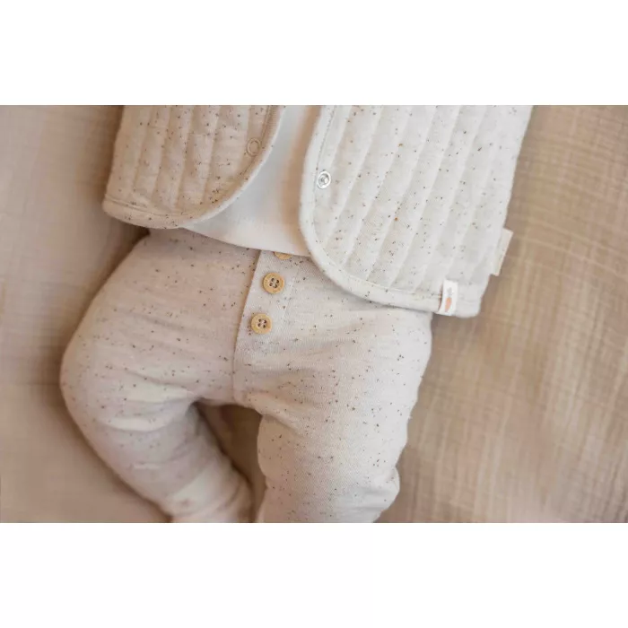 Jacheta reversibila din bumbac organic - Baby Bunny/Nappy Sand - Little Dutch