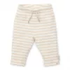 Pantaloni din bumbac organic - Stripe Sand/White - Little Dutch