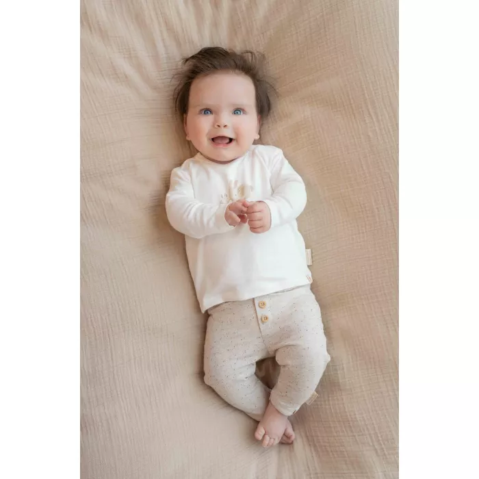 Pantaloni din bumbac organic - Nappy Sand - Little Dutch