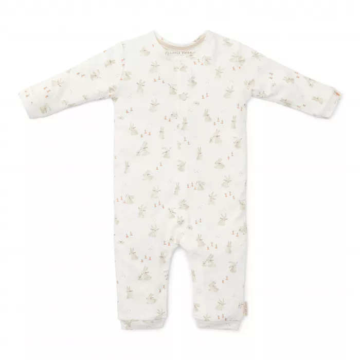 Salopeta din bumbac organic print complet - Baby Bunny - Little Dutch