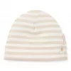 Caciulita din bumbac organic pentru bebelusi - Stripe Sand/White - Little Dutch