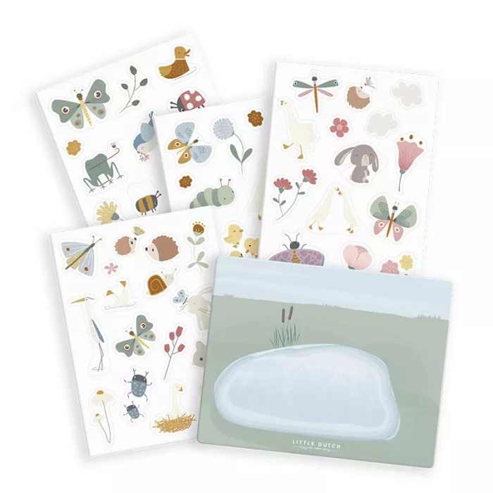 Autocolante reutilizabile pentru sticla - Flowers & Butterflies - Little Dutch