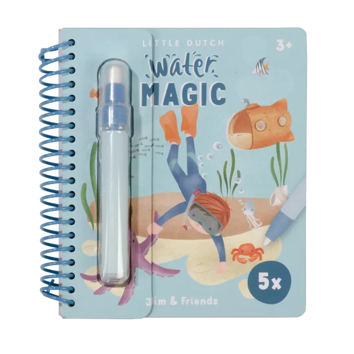 Carte magica de colorat cu apa - Jim - Little Dutch