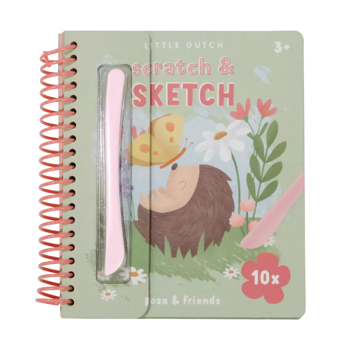 Carte pentru copii - Scratch & Sketch - Rosa - Little Dutch