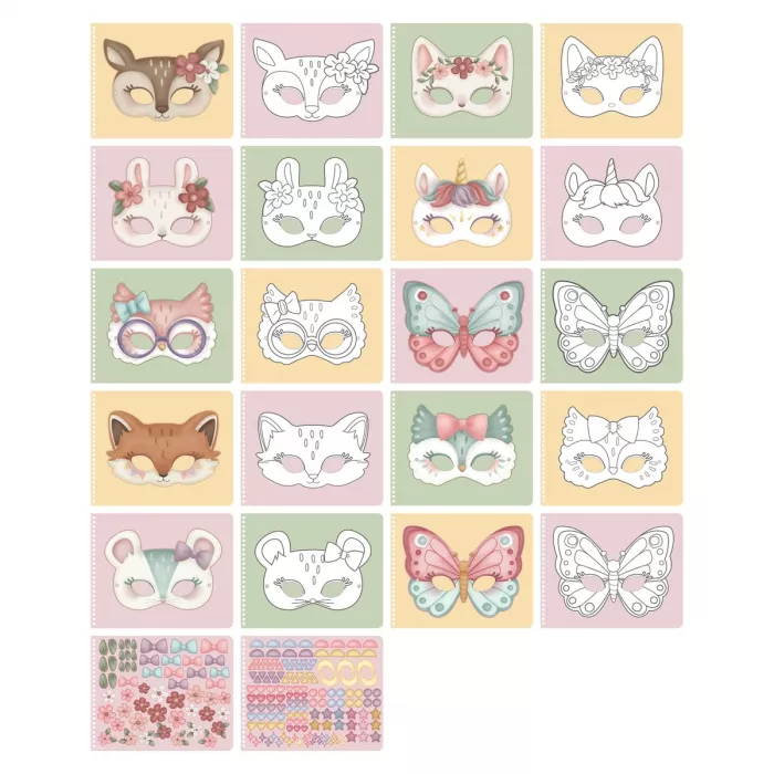 Carte cu masti pentru decupat - stickere si foarfeca incluse - ROSA - Little Dutch