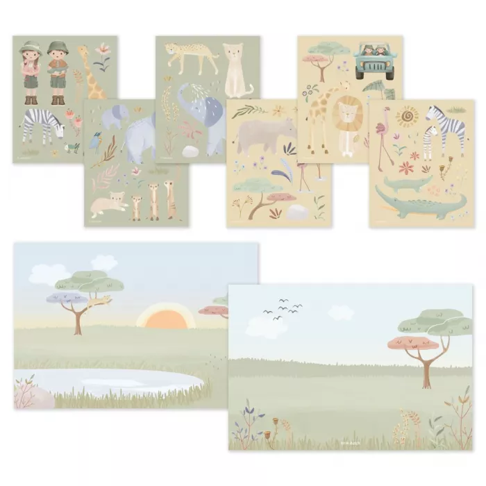 Set creativ cu stickere Safari Friends