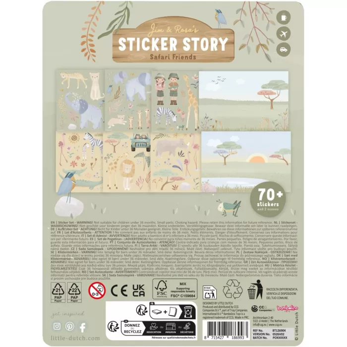 Set creativ cu stickere Safari Friends