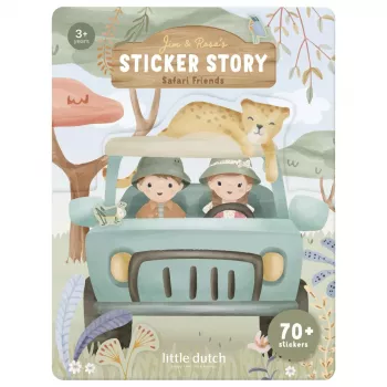 Set de autocolante reutilizabile - Jim si Rosa - Safari Friends - Little Dutch