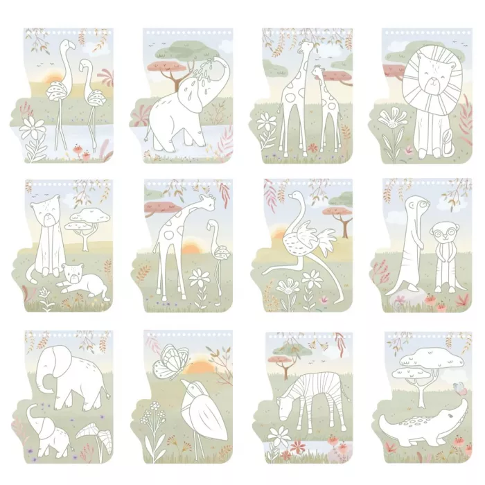 Carte de colorat Safari Friends