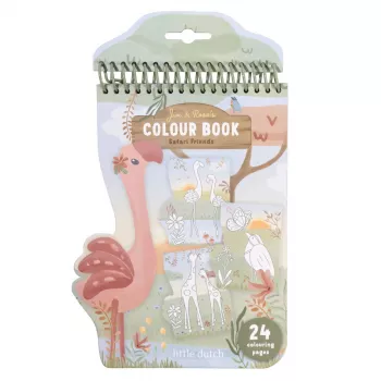 Carte de colorat - Rosa - Safari Friends - Little Dutch