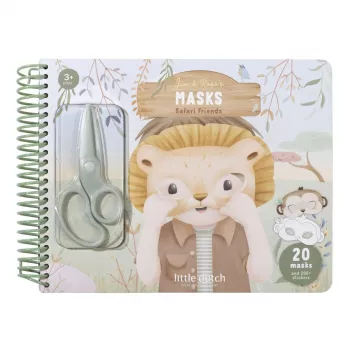 Carte cu masti pentru decupat - stickere si foarfeca incluse - Jim - Safari Friends - Little Dutch