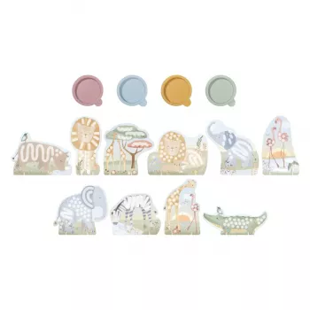 Carte de pictat cu degetele - Safari Friends - Little Dutch