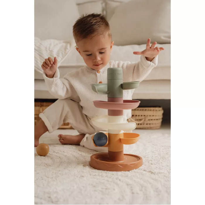 Jucarie pentru bebelusi - Turn spirala cu mingi - Vintage - Little Dutch