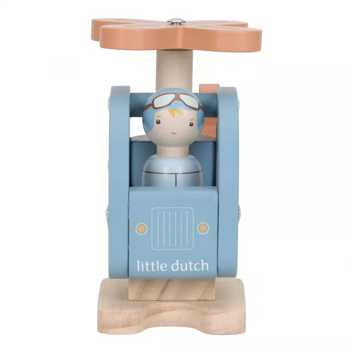 Elicopter din lemn FSC cu pilot - Little Dutch