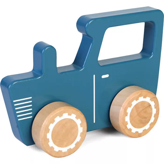 Masinuta clasica din lemn tractor - albastru - Little Dutch