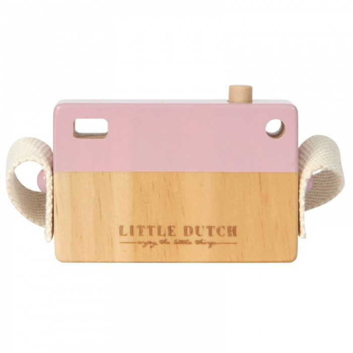Decoratiune/jucarie aparat foto din lemn - roz - Little Dutch Decoratiune/jucarie aparat foto din lemn - roz - Little Dutch