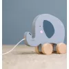 Jucarie din lemn cu roti si snur pentru tras - elefant - Little Dutch