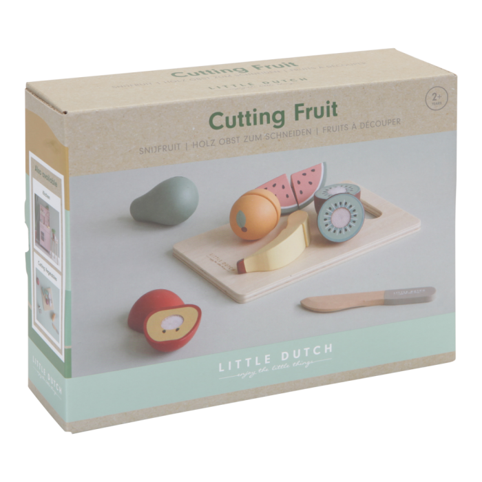 Set de fructe din lemn pentru feliat - Little Dutch Set de fructe din lemn pentru feliat - Little Dutch
