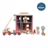 Sectie de pompieri cu figurine din lemn - Extensie Little Railway Collection - Little Dutch