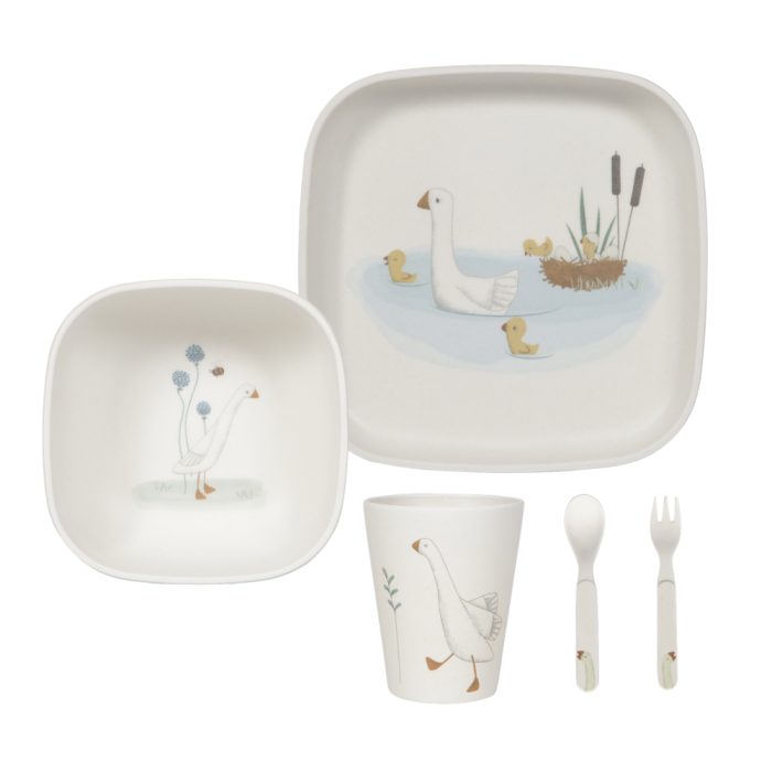 Set complet din bambus pentru masa copilului - Little Goose - Little Dutch Set complet din bambus pentru masa copilului - Little Goose - Little Dutch