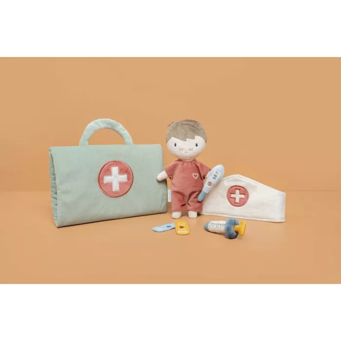 Set de joaca cu papusa Jim si accesorii pentru doctor - Little Dutch