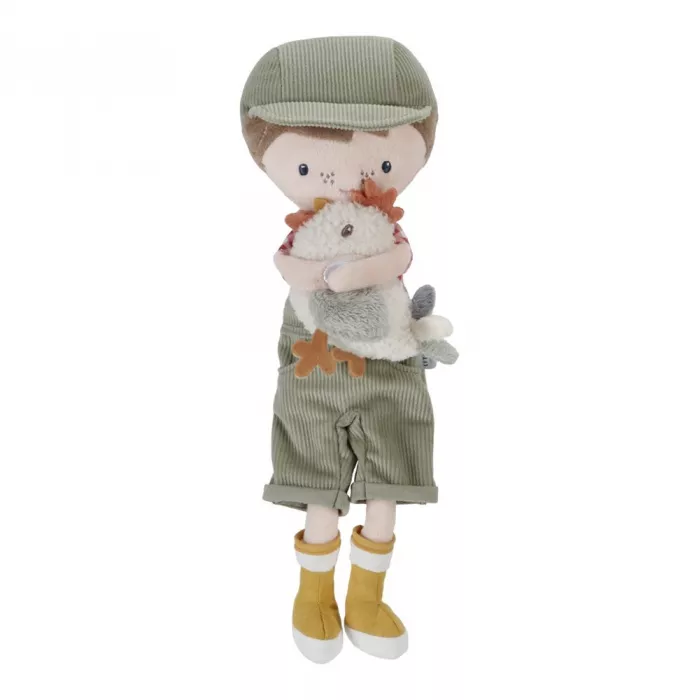 Papusa textila - Jim cu pui - 35 cm - Little Farm - Little Dutch