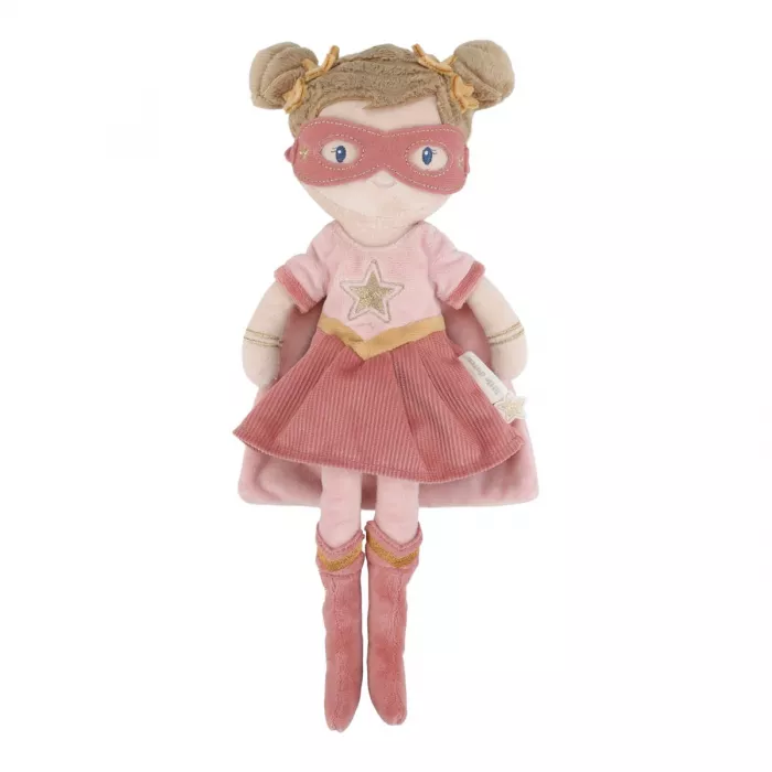 Papusa textila - Superhero Rosa - 35 cm - Little Dutch