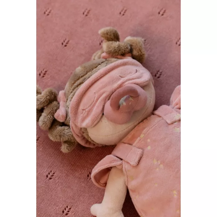 Papusa textila certificata GRS - Sleeping Rosa - Little Dutch