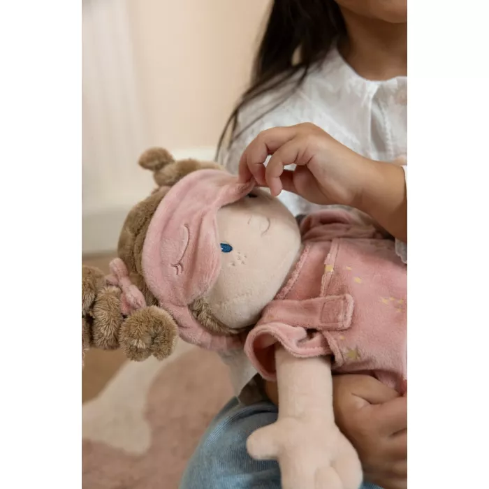 Papusa textila certificata GRS - Sleeping Rosa - Little Dutch