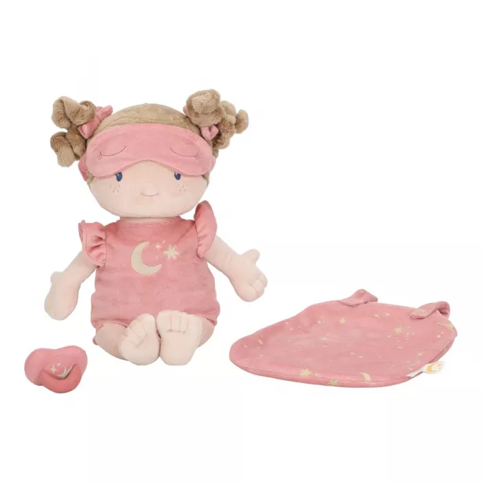 Papusa textila certificata GRS - Sleeping Rosa - Little Dutch