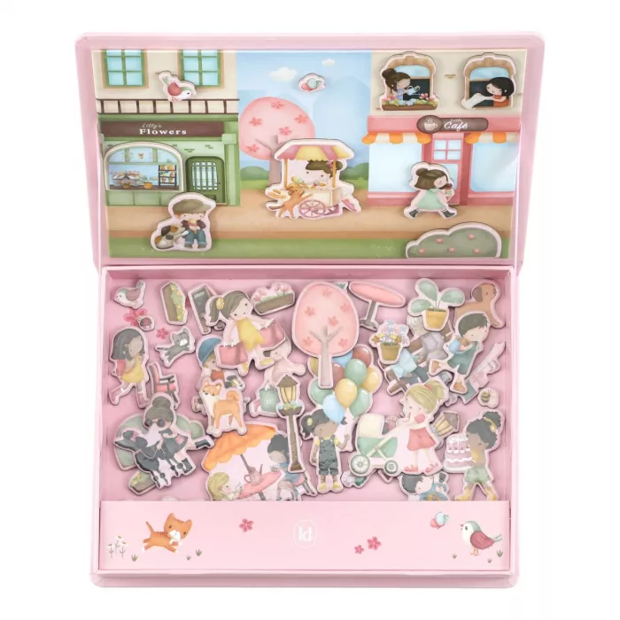 Puzzle magnetic Strada cu magazine Rosa – Little Dutch