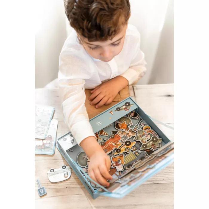 Puzzle magnetic Vehiculele lui Jim – Little Dutch